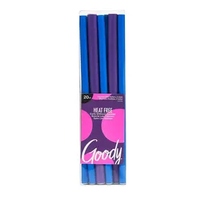 Goody Flexible Rod Hair Rollers Assorted Colors & Prints Heat Free Styling Tools for All Hair Lengths