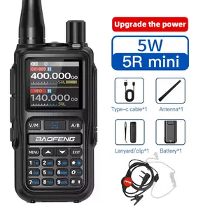 Baofeng UV-5r Mini Ham Radio, Long Range Dual Band Handheld Walkie Talkie, Rechargeable 1600mah Li-Ion Battery, Ideal for Hunting & Survival Gear