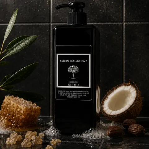 Luxurious Frankincense Body Wash, Honey & Coconut Oil Infused, Natural Remedies Cleansing Formula for Skincare