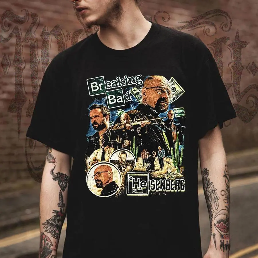 Breaking Bad T Shirt Y2K Black Graphic Tee Mens Unisex Streetwear T-Shirt HGC31713