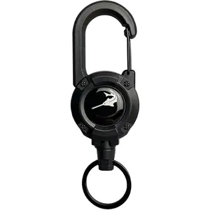 Heavy Duty Retractable Lanyard, Fly Fishing Zinger Retractor, Saltwater Resistant 28" Stainless Steel Wire Rope Tether Carabiner Clip, Badge Reel Holder Belt  Lanyard, 1 count