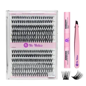 Lash Extensions Kit Individual Cluster Lashes Kit with 280 Lash Clusters 30D+40D-0.07-D-8-14Mix, Lashes Bond and Seal, Lash Applicator (30D+40D)