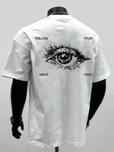 Men's Casual Patterned Short Sleeve T-Shirt, Streetwear Style, Drop Shoulder Design, Lightweight Fabric, Ideal for Daily Wear and Layering