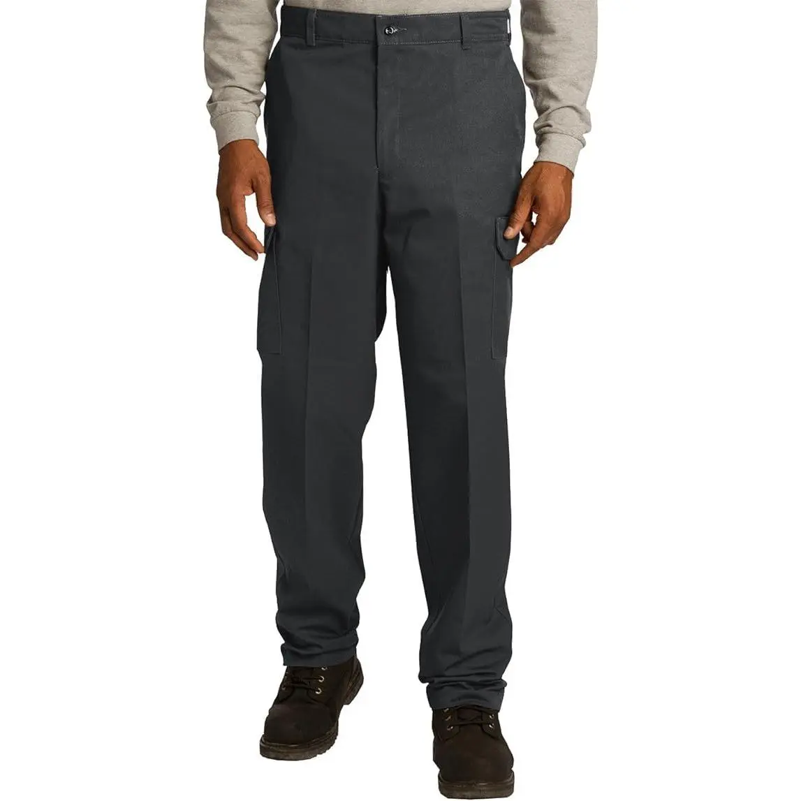 Red Kap Men's Relaxed Straight Industrial Cargo Pants - Menswear, Professional Sports Clothing, Twill Breathable Stain-Resist Fabric, Multiple Pockets, Zipper, Black, 38W x 30L