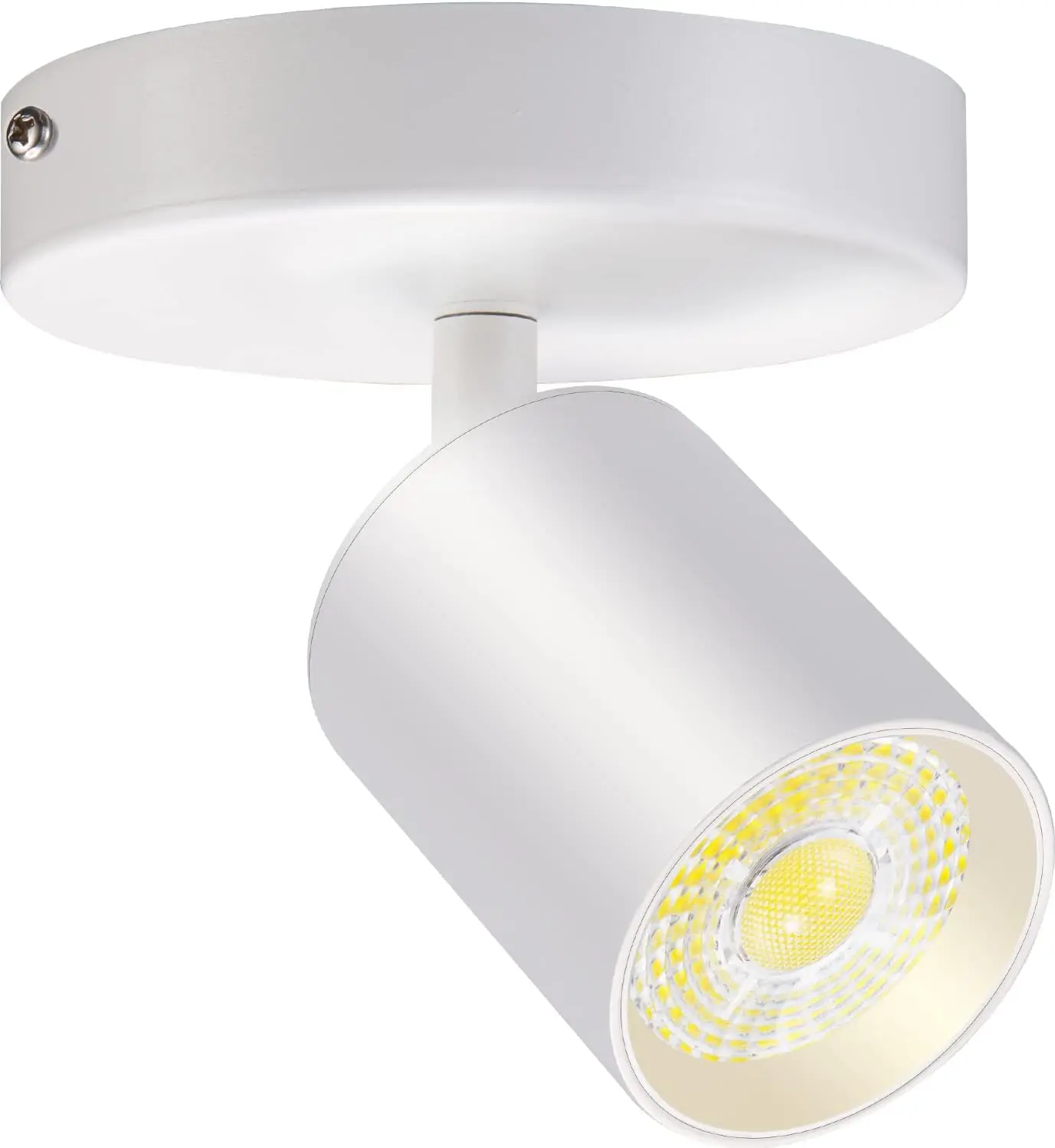 Flush Mount LED Ceiling Spotlight - Dimmable, 360° Horizontally Adjustable, 24° Beam Angle, CRI90, Flicker-Free, 10W, 800lm, 3000K Warm White Aluminum Task Light, 120V Junction Box Included Indoor Accent Fixture for Living Room, Bedroom