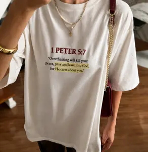 Christian Scripture Shirt, 1 Peter 5:7 Tee, Faith Quote T Shirt, Inspirational Bible Verse Tee, Gift for Women and Believers