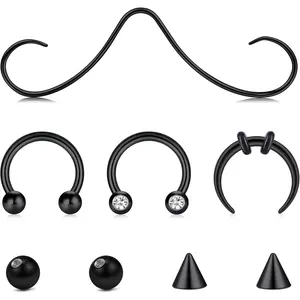 Mustache Septum Ring Septum Rings Septum Jewelry Septum Rings 16g Septum Piercing Septum Pincher 16 Gauge Septum Nose Rings Mustache Nose Ring Septum Silver Gold Black