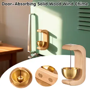 1 Count/2 Count/3 Count Solid Wood Wind Chime for Door Entry Vintage Bell Hanging Ornament Home Decor Supplies Magnetic Hangable