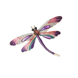 Beautiful Crystal Dragonflies Lapel Pin Rhinestones Brooch Accessories