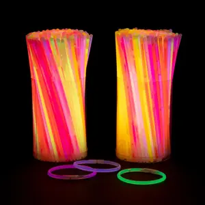 8" Mega Bulk 500 Pc. Multicolor Plastic Glow Bracelet Assortment