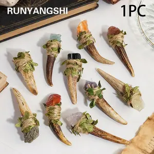 Natural Crystal Deer Antler Stone, Hand Selected Crystals, Perfect Gift for Family and Friends, DIY Craft Supplies, Decorative Accessory, Ideal Home and Friend Gift