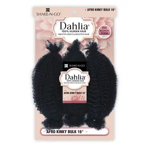 Virgin Human Hair Braids Dahlia Afro Kinky Bulk 16"