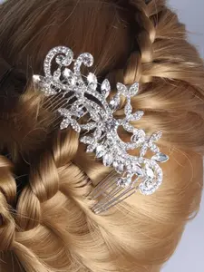 Rhinestone Decorated Hair Comb, Elegant Hair Accessories for Wedding Bridal, Fashion Hair Accessories for Party, Daily Clothing Decor, Tiara