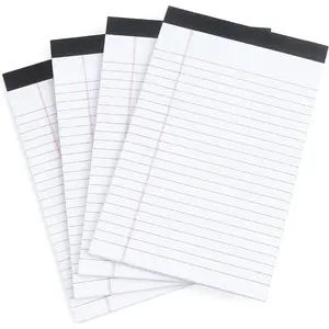 Legal Pads Note Pads 5 x 8 Inch Lined Writing Pads, 50 Sheets Per Writing Pad, 4 Pack (White)