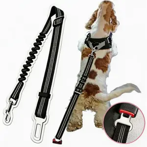 Adjustable Dog Car Seat Belt  Pet Safety Harness | Elastic Cushioning & Anti-Tangle Leash for Comfort