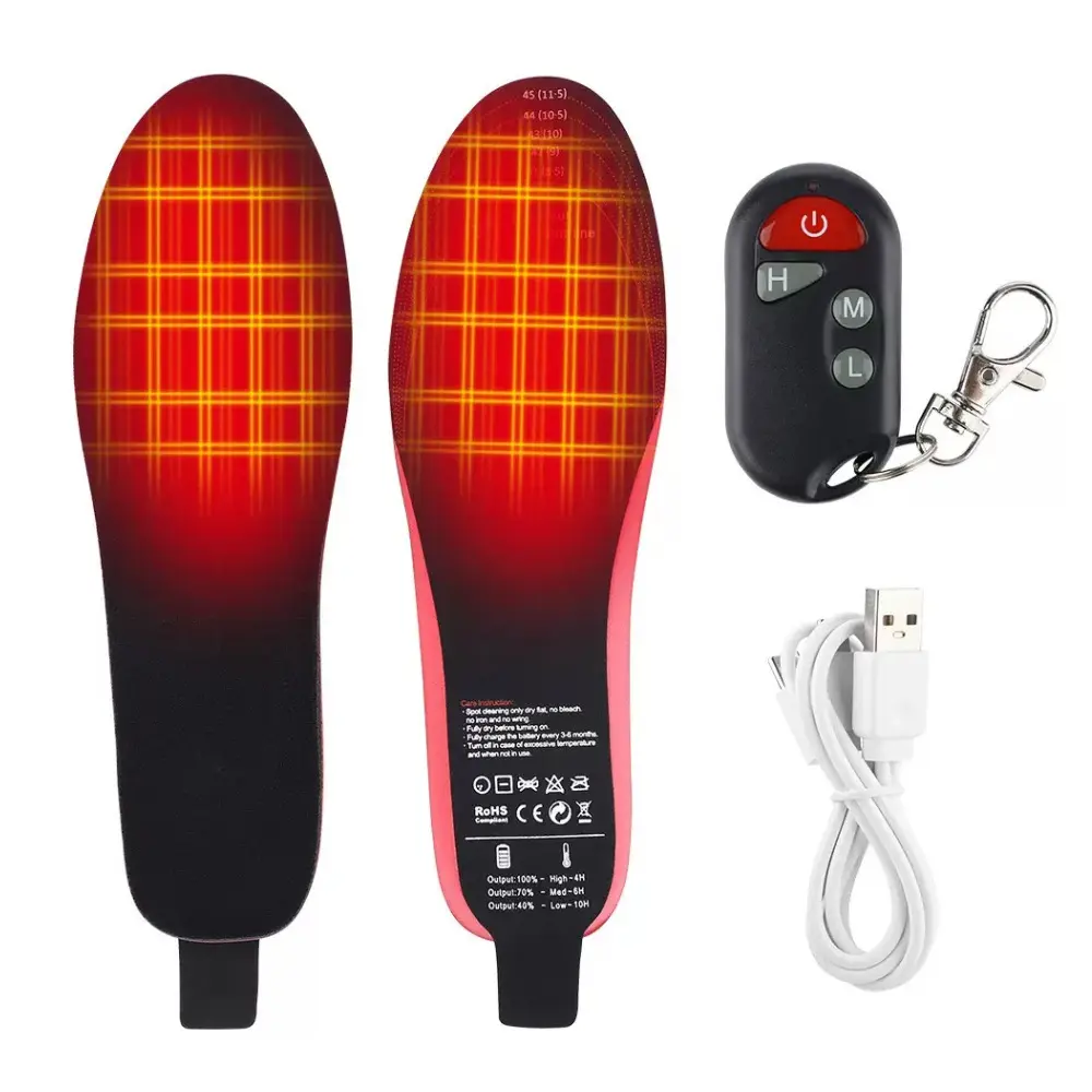 USB Rechargeable Heated Insoles| Wireless Remote Control Warm Insoles Winter