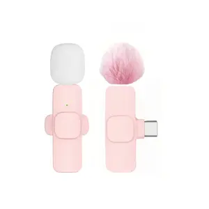 Wireless Lavalier Microphone Mini Lapel Mic with Noise Reduction for Iphone USB-C Android Vlog Video Recording Content basix