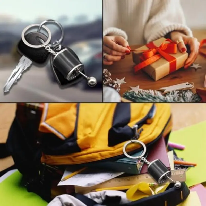 Gt Rotator Car Accessories Metal Keychain, Six-Speed Manual Transmission Keychain, Small Turbo Turbine Blade Keychain, Car Shape Key Ring, Gear Pendant