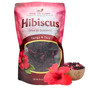 Dried Hibiscus Flowers 8 oz – Flor de Jamaica for Agua de Jamaica, Herbal Tea & Recipes – New to Town