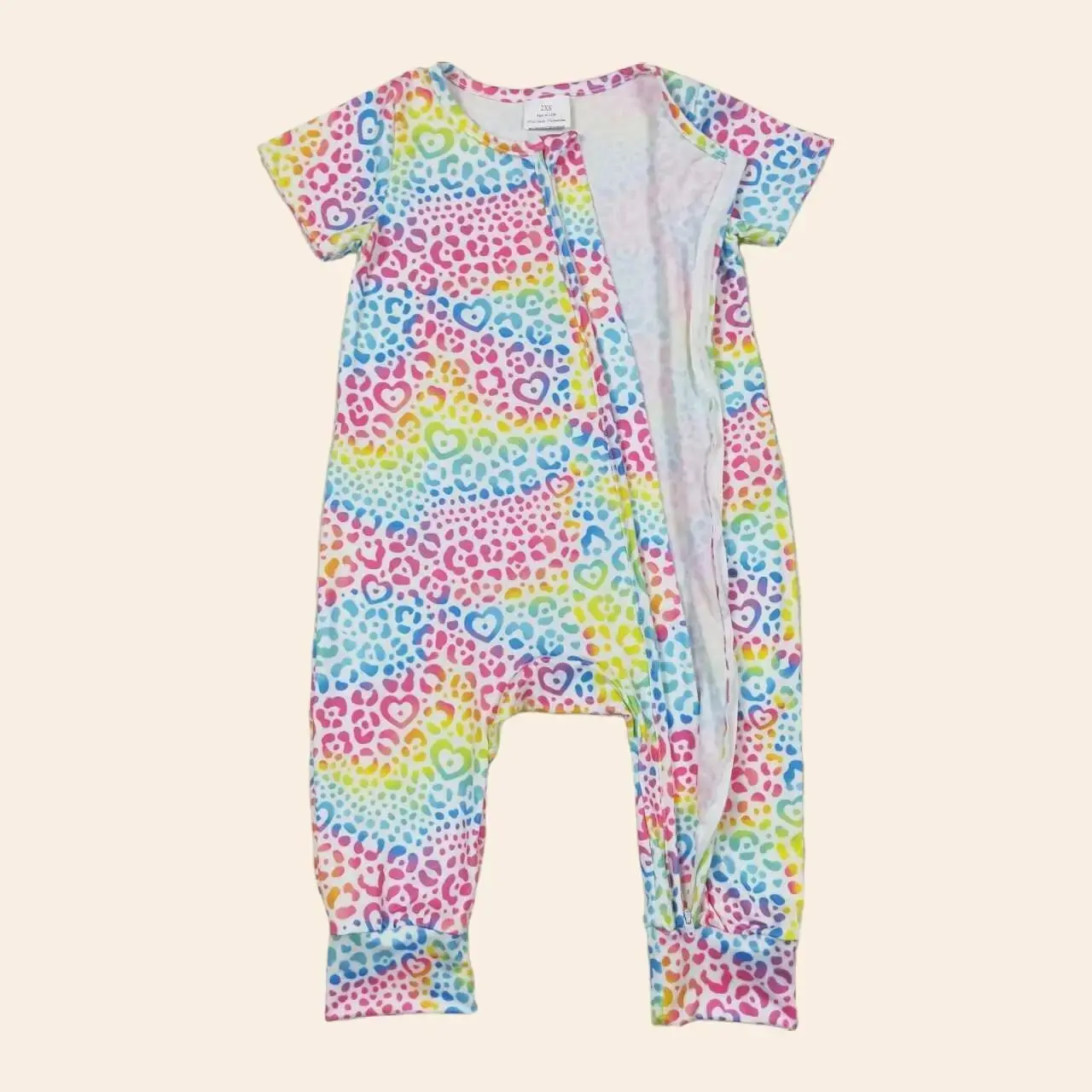 Baby Girls' Long Sleeve Romper, Colorful Leopard Print Cotton Blend Onesie Bodysuit, Infant Toddler Jumpsuit Clothes, Newborn Onesies, Infant Toddler Clothes, Infant Jumpsuit