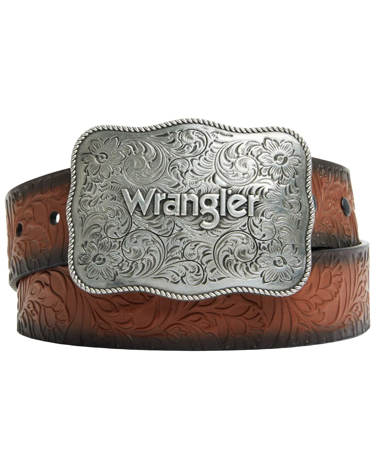 Wrangler Women's Women'S Floral Embossed Logo Buckle Belt - 7903390-200