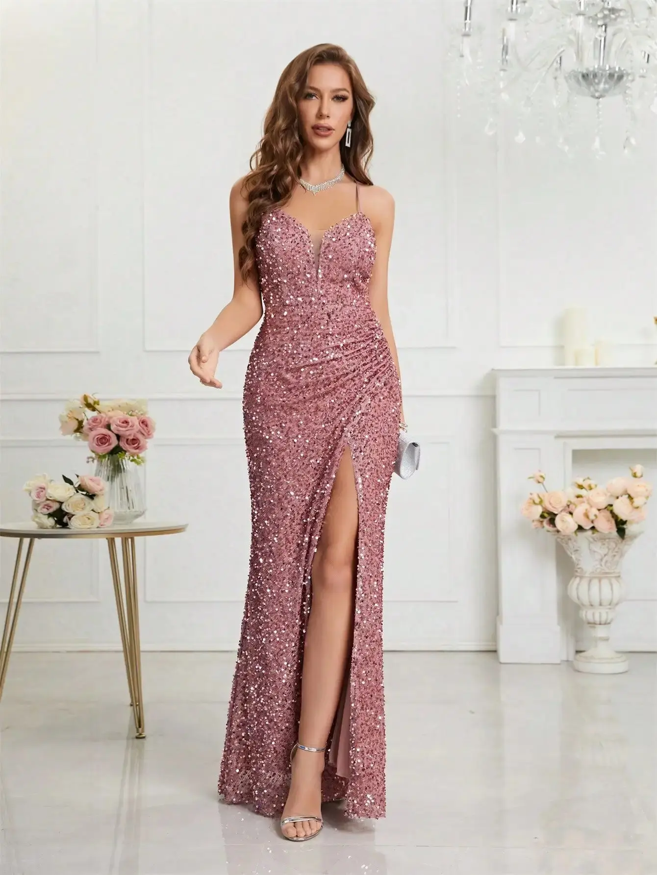 Women’s Unithorse Split Thigh Sequin Cami Dress