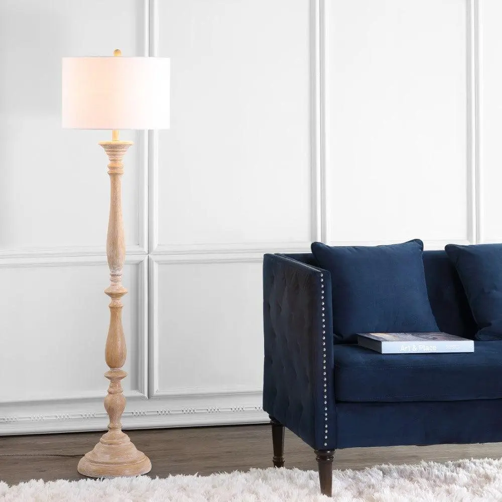JONATHAN Y Trisha Contemporary Resin Spindle LED Floor Lamp; for Living Room,Bedroom, Kitchen, Office