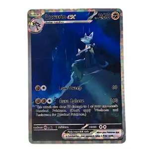 Custom Lucario ex Full Art Card - Rare Bubble Holo Finish - High Quality Display Proxy