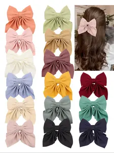 Solid Color Bowknot Decor Hair Clip, Elegant Hair Accessories for Women & Girls, Minimalist Headwear Suitable for Thick Hair, Super Cute Clips