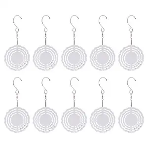 10Pcs 3 Inch Sublimation Wind Spinner Blanks 3D Wind Spinners Hanging Wind Spinners for Indoor Outdoor Garden Decoration