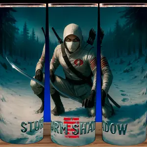 Storm Shadow Ninja GI Joe Comic Book Villain 20oz Stainless Steel Tumbler with Lid & Straw Elegant Drinkware for Comic Fans Hot Cold Drinks Flasks Mug