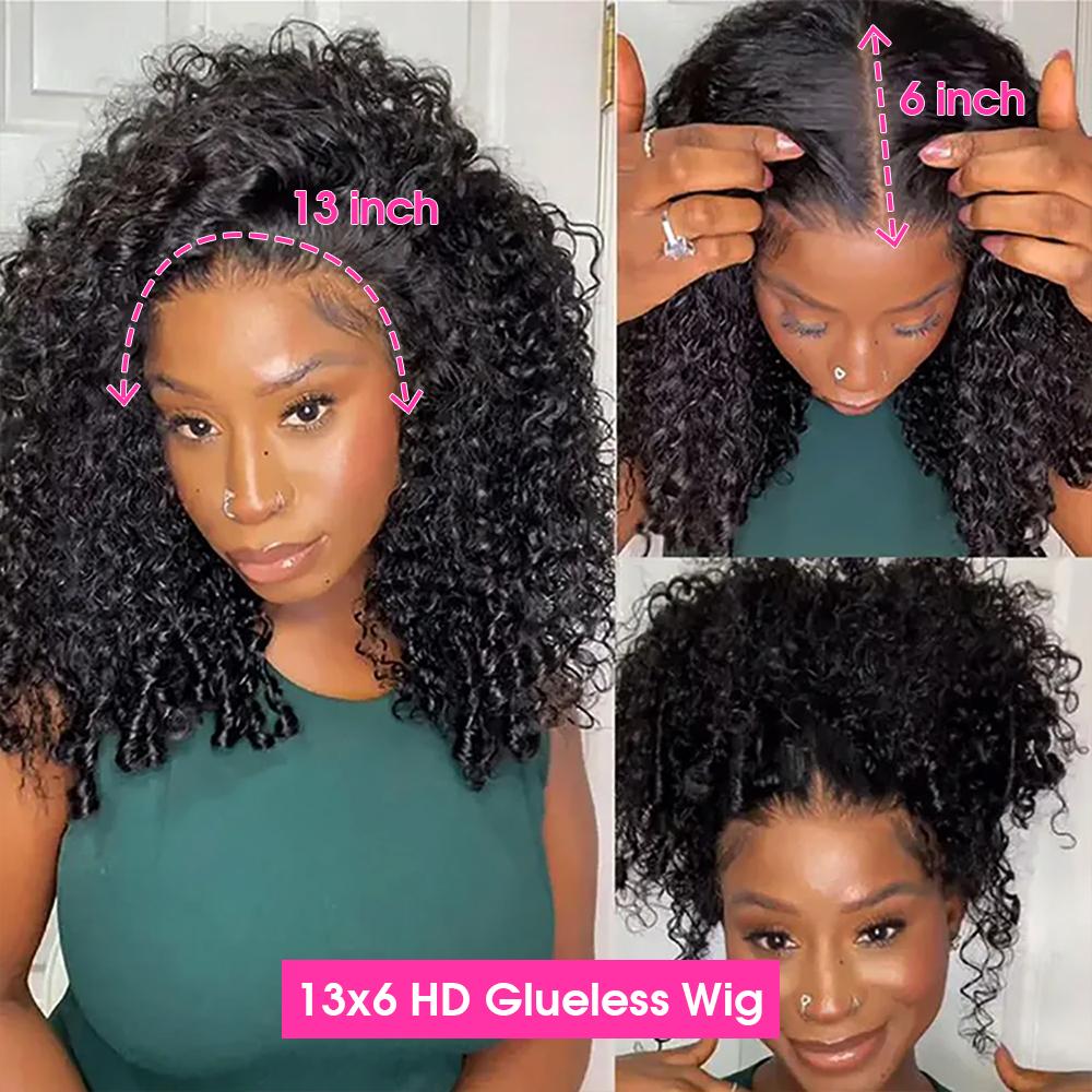 Glueless Ready to Wear Wig Burmese Curly 13x6 HD Lace Frontal Wig Human Hair 200% Density Curly Human Hair Wigs Pre plucked Natural Hairline