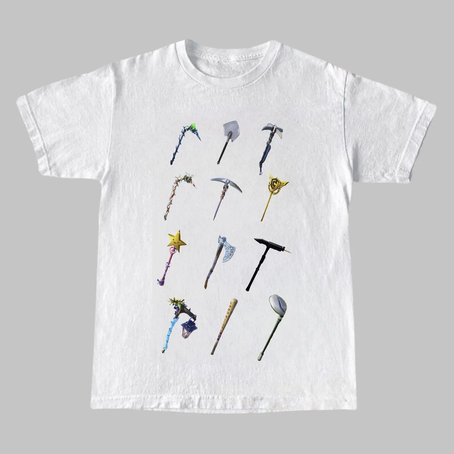 Fortnite Pickaxe Collection Graphic T Shirt Trendy Fun Printed Heavy Cotton Gift for Men