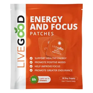 LiveGood AM Energy and Focus Patches Natural Vitamin Patch for Steady Energy Mental Clarity and Alertness 8 Hour Transdermal Support