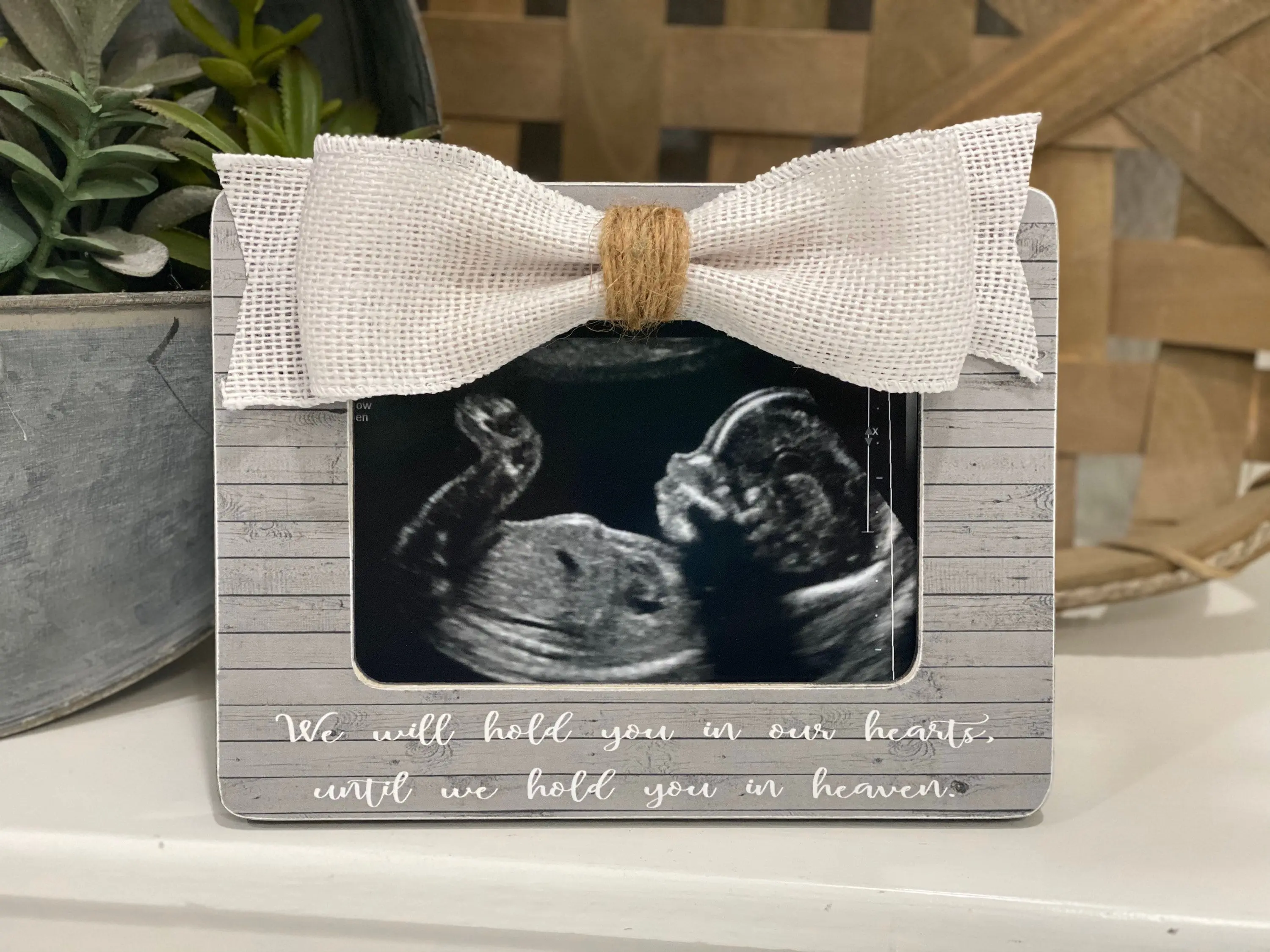Baby Loss Gift  Miscarriage Gift  Bereavement Gift  We Will Hold You In Our Hearts Until We Hold You In Heaven  Ultrasound Picture Frame
