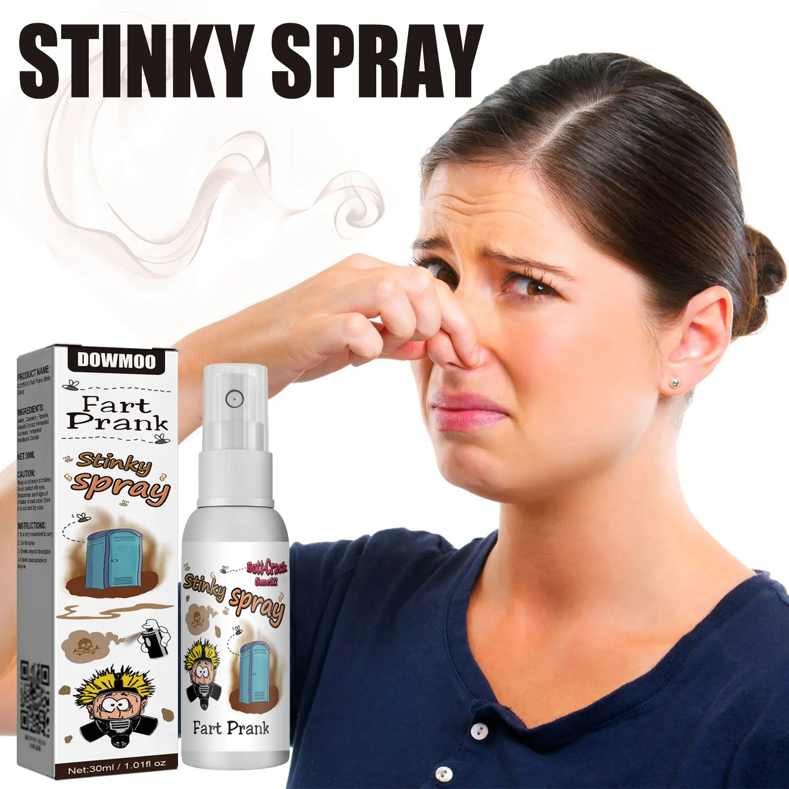 Dowmoo Fart Spray - Soybean Instant Stink Mini Bottle, Strong Odor Prank Spray, Funny Party Joke, Viral Gift Idea