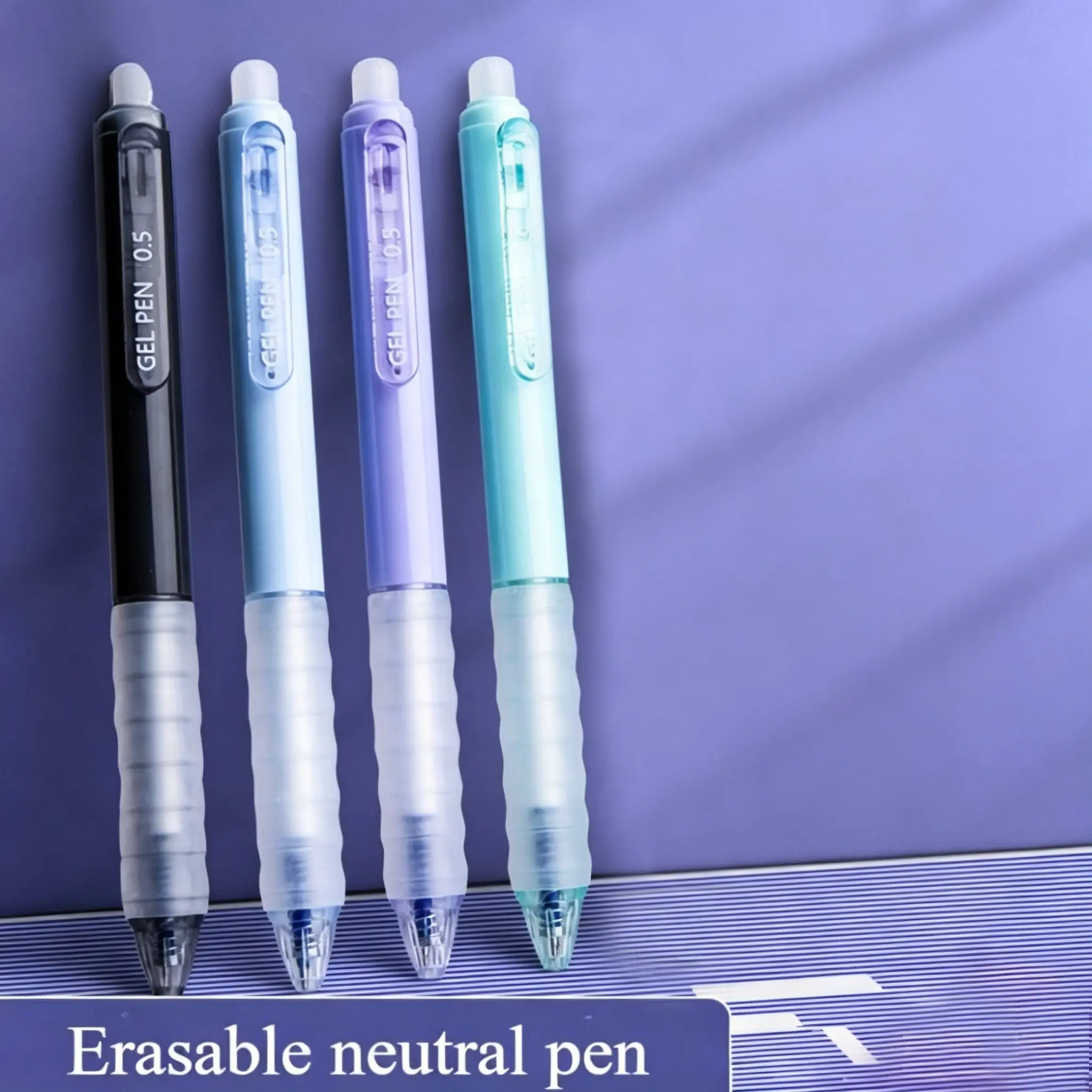 4/8pcs, Pens with eraser, retractable eraser pens, 0.5mm black/blue erasable gel pens, Gel Pens Set, quick-drying erasable pens and erasers, back to school season, school supplies, Writing Stationery, writing pens, Disappearing Ink Pens