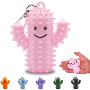 1 PCS Little Ouchies Pain Fidget，Silicone Cactus Stim Tools for Adults, Sensory Pain Stim Fidget Toy , Spiky Grippy Stim Keychain, Anxiety Relief Items Fidget, Fun Gift for Friends and Family (Pink)DHSB
