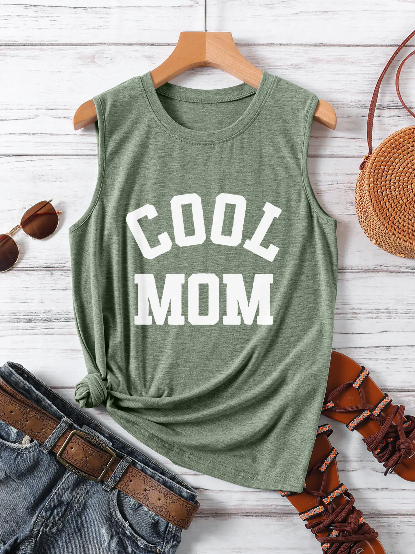 Women Fashion Vest Tops Casual Crew Neck Short Sleeve Tees Tops