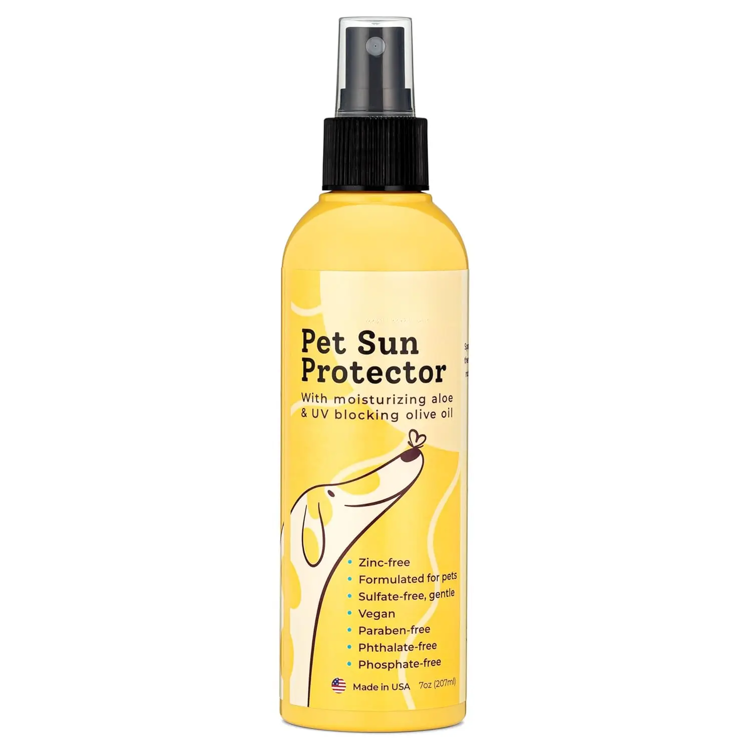 SPF 30+ Dog Sunscreen Shampoo for Sensitive Skin - Safe Sun Protection, UV Blocking, Zinc-Free, Vitamin E & Olive Oil Moisturizing Formula - Hypoallergenic Pet Grooming Care - Beach/Camping Accessory