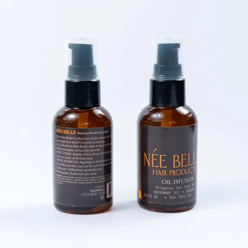 Née Belle Hair Products™ Hair Infusion Oil - Coconut Infused Formula for Hydrating & Strengthening Hair Care - 4 oz Bottle - Lightweight Blend for Daily Use