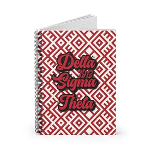 Delta Sigma Theta Sorority-Inspired 6 x 8 Spiral Notebook Journal with 118 Lined Pages