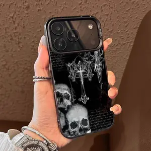 Gothic Cyber Sigil Cross Eyes Skull Phone Case For iPhone 17 16 15 14 13 12 11 Pro Max Plus Air & Galaxy S22 23 24 25 The Best Halloween Gifts Fans Phone Case Cover