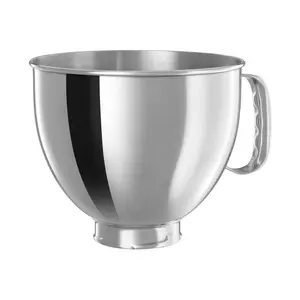 KitchenAid 5-Quart Polished Stainless Steel Bowl w/Handle | Fits 4.5-Quart & 5-Quart KitchenAid Tilt-Head Stand Mixers
