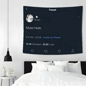 Music Heals Pattern Tapestry, Modern Music Themed Wall Hanging Decor, Wall Tapestry Art for Home Living Room Bedroom Coffee Shop Office Bar Music Room, Tapestry Wall Mural