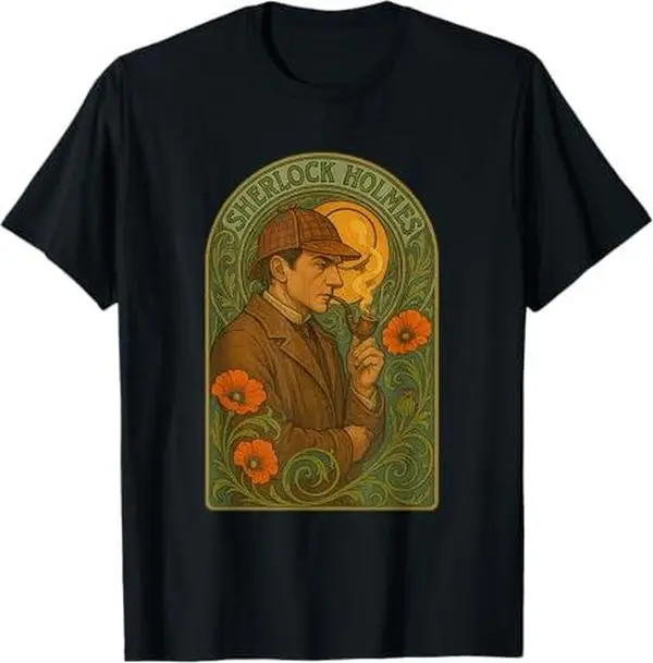 Sherlock Holmes Art Deco Literature Bookish Detective T-Shirt