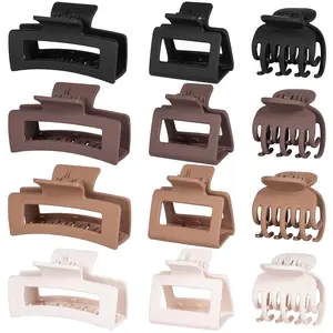 Women's 12PCS Matte Strong-Hold Non-Slip Hair Claw Clips for Small, Medium, Large Hair Types, Hair Clips