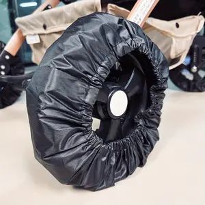 2cps Large Universal Stroller Wheel Covers, Polyester Dustproof Wheel Protectors for Strollers and Trolleys, Outdoor Wheel Guards