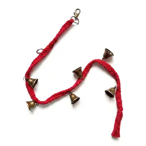 Dog Bell for Door and Litter Training, Cotton Handwoven Dog Doorbell with 6 Extra Bells, Adjustable Hanging Bell for Small to Large Dogs