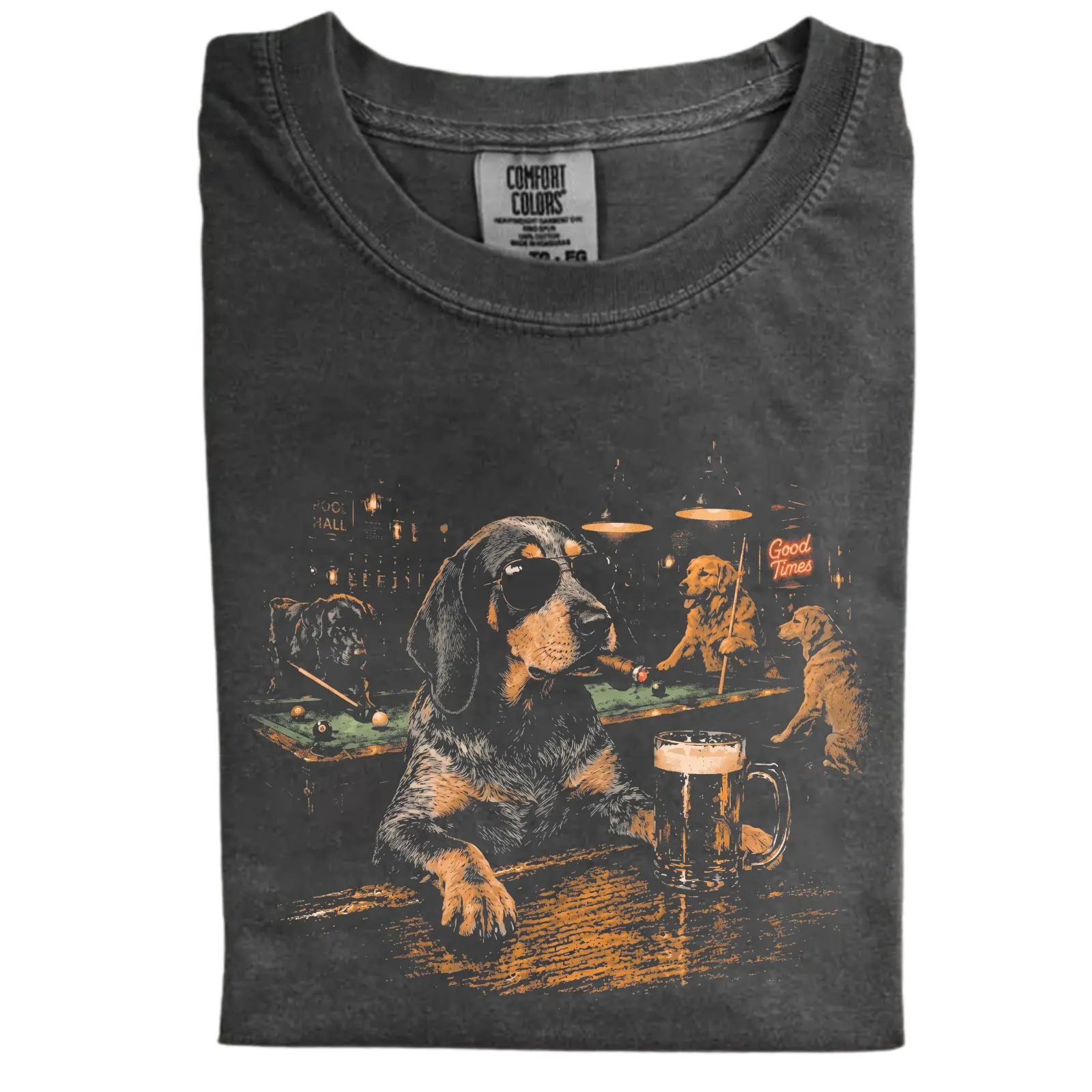 Bluetick Coonhound Beer Bar Comfort Colors T-Shirt, Vintage 90s Funny Drinking Dog Graphic Tee, Cool Pub Billiards Shirt, Gift for Bluetick Coonhound Lovers